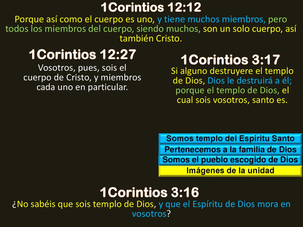 1Corintios 12:27 1Corintios 3:17 1Corintios 3:16