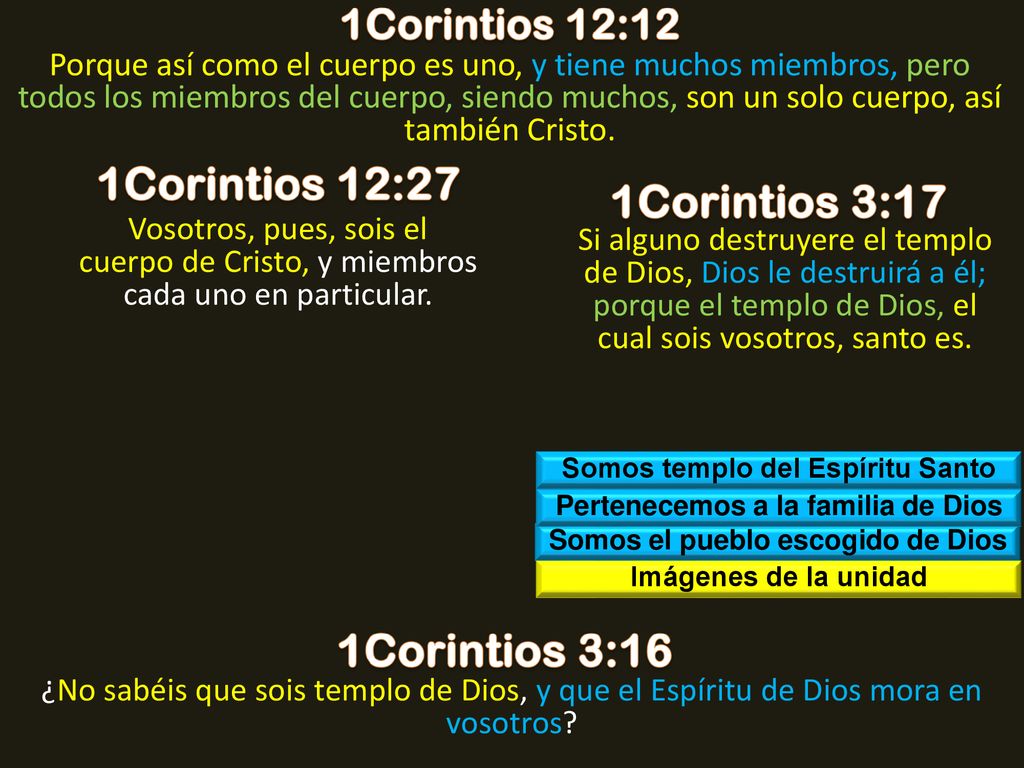 1Corintios 12:27 1Corintios 3:17 1Corintios 3:16