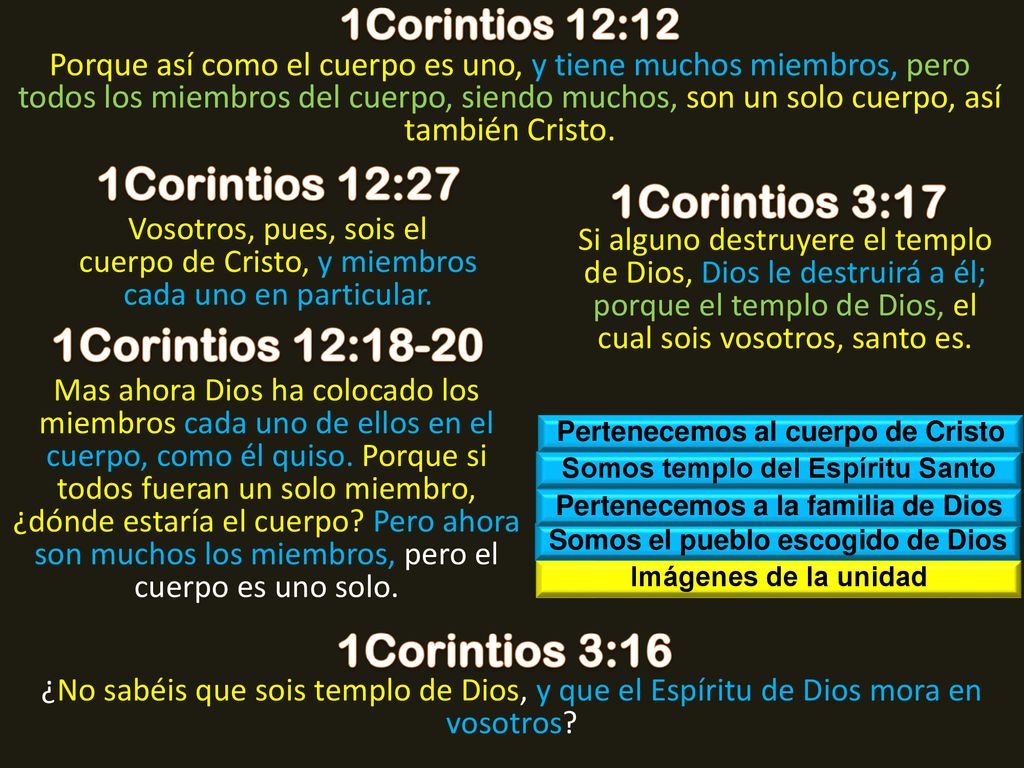 1Corintios 12:27 1Corintios 3:17 1Corintios 12: Corintios 3:16