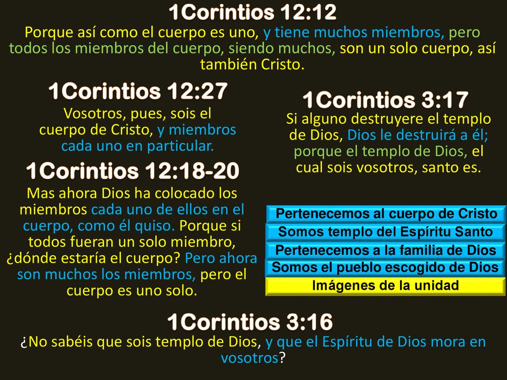 1Corintios 12:27 1Corintios 3:17 1Corintios 12: Corintios 3:16