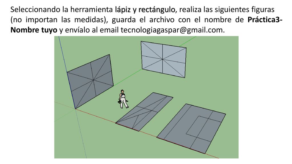 Seleccionando la herramienta lápiz y rectángulo, realiza las siguientes figuras