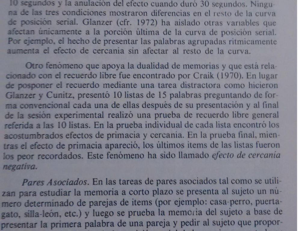 Ps. de la memoria y del pensamiento. Bloque I. Memoria humana