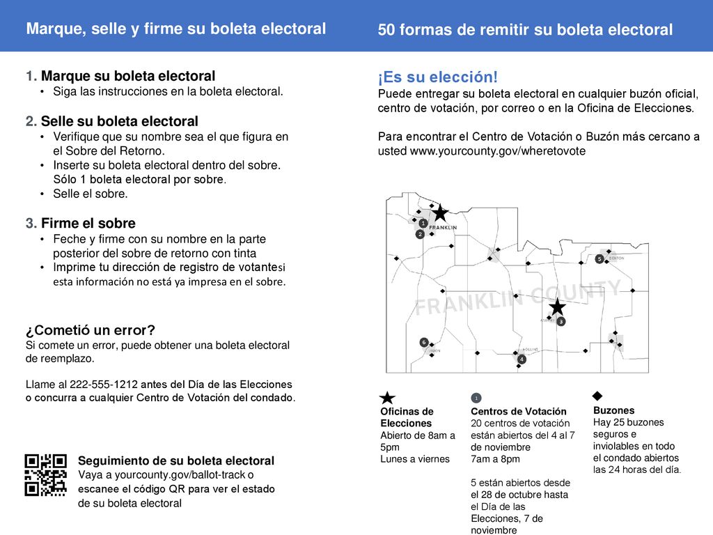 Marque, selle y firme su boleta electoral