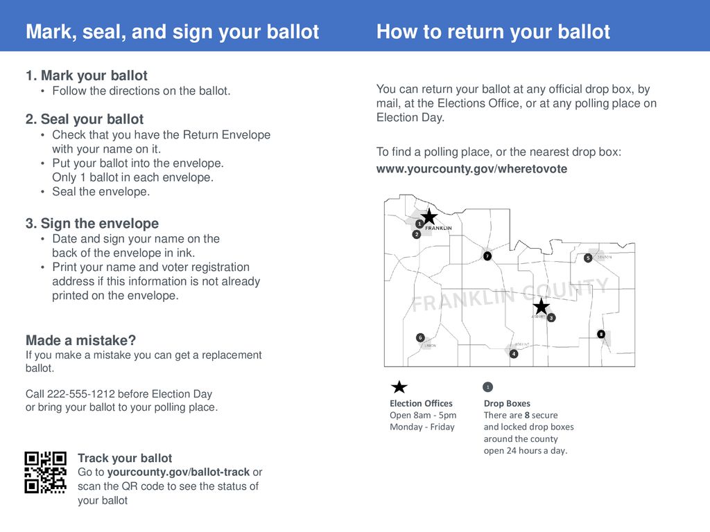 Mark, seal, and sign your ballot How to return your ballot