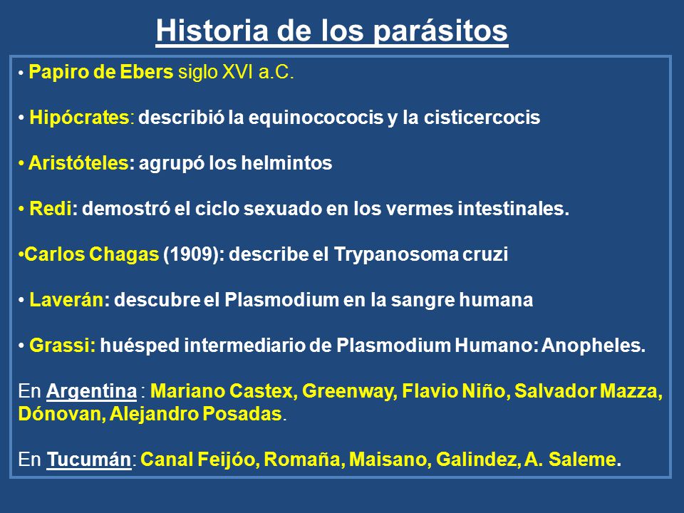 Historia de los parásitos