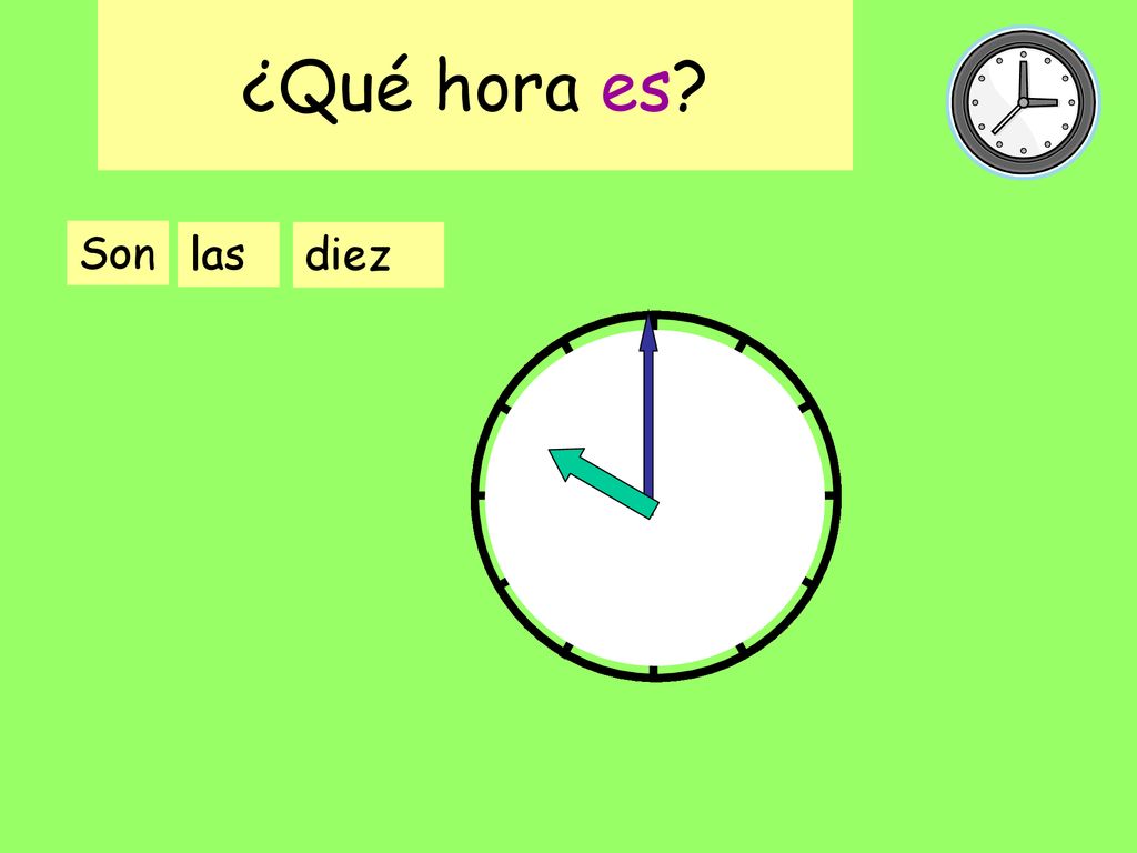 ¿Qué hora es ¿Q h e Son las diez