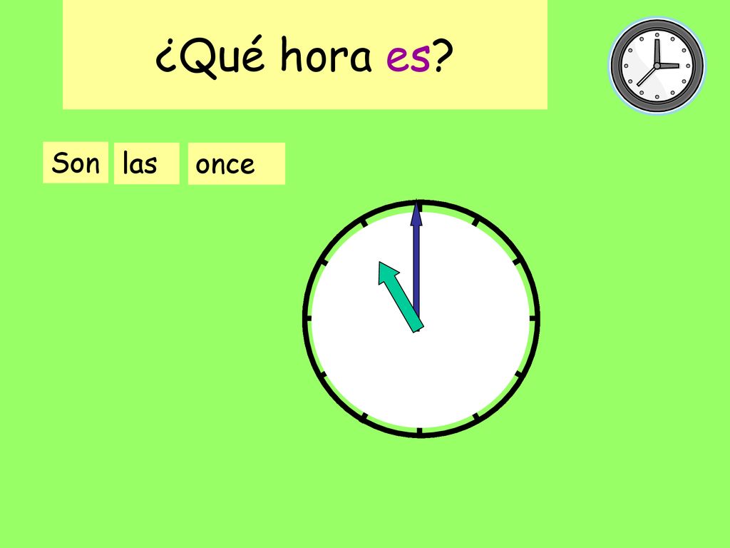 ¿Qué hora es ¿Q h e Son las once