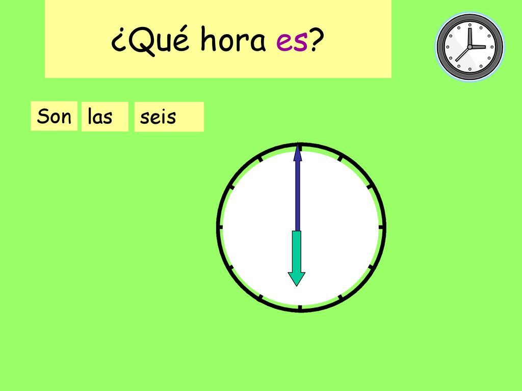 ¿Qué hora es ¿Q h e Son las seis