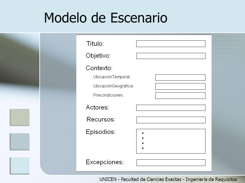 Modelo de Escenario UNICEN - Facultad de Ciencias Exactas - Ingeniería de Requisitos