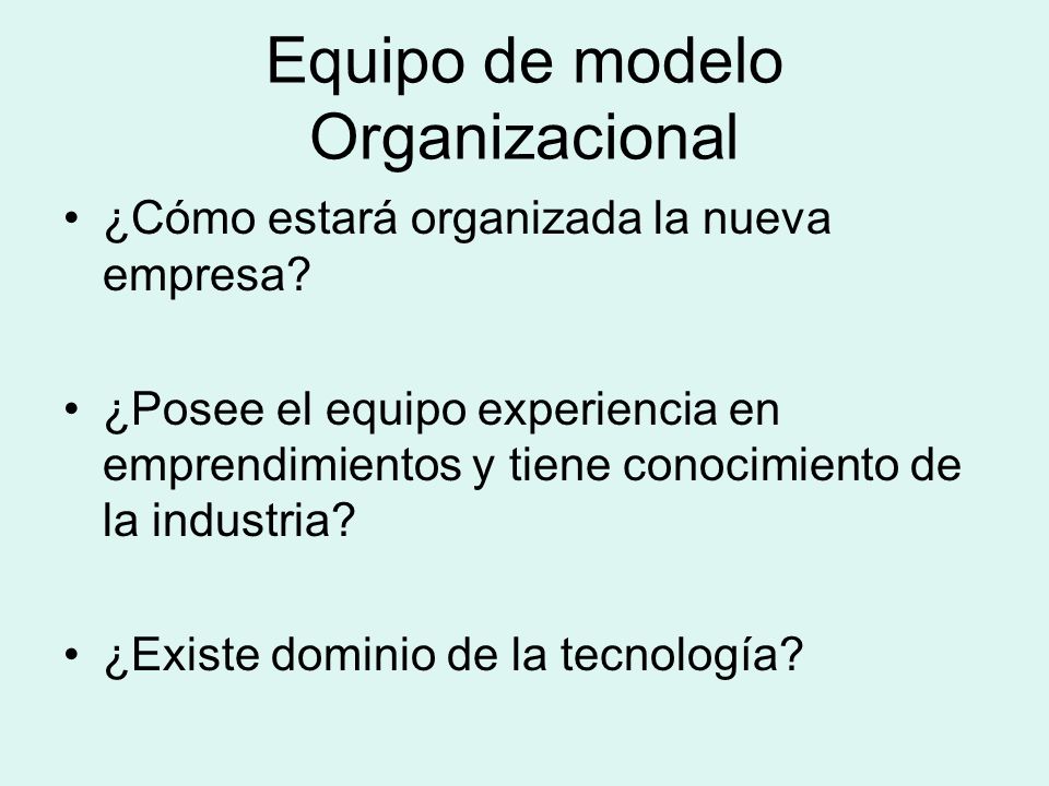 Equipo de modelo Organizacional