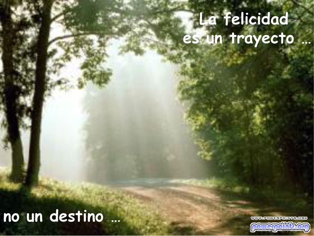 La felicidad es un trayecto … no un destino …