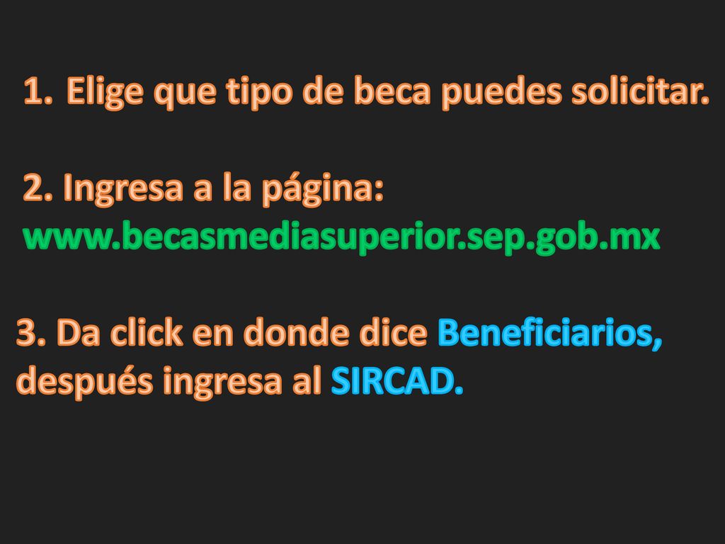 Elige que tipo de beca puedes solicitar.