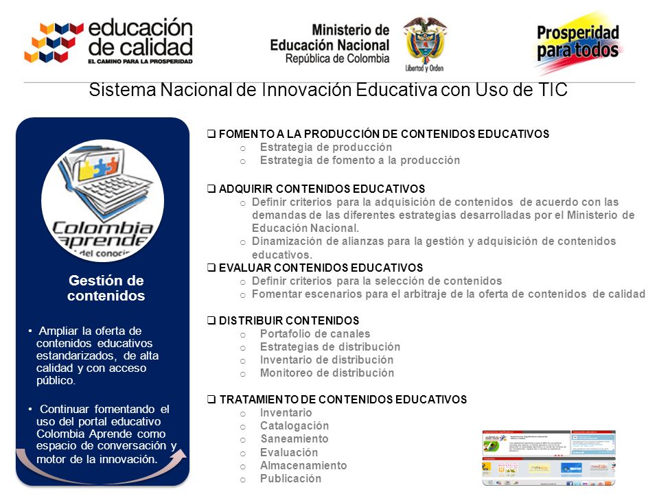 Sistema Nacional de Innovación Educativa con Uso de TIC