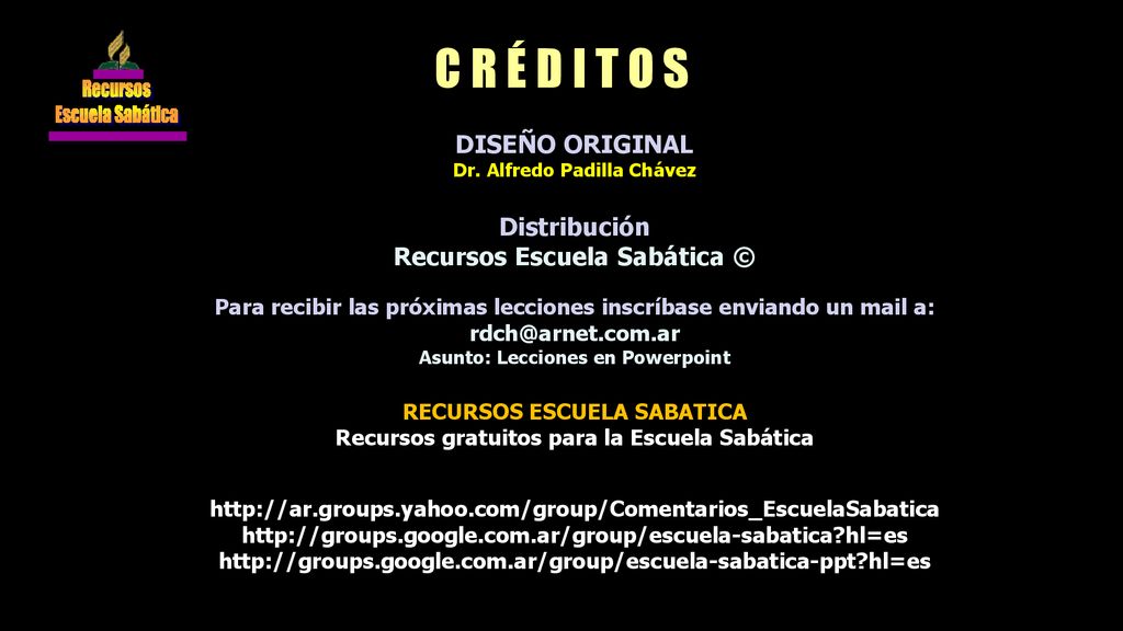 C R É D I T O S DISEÑO ORIGINAL Distribución