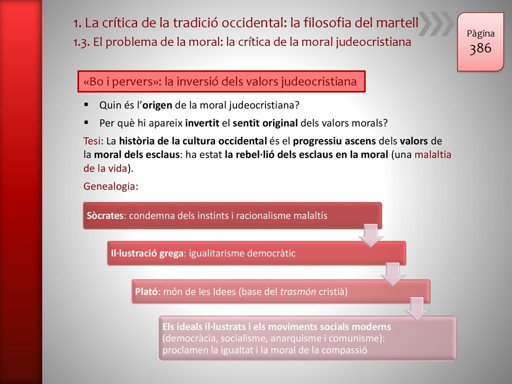 1. La crítica de la tradició occidental: la filosofia del martell 386