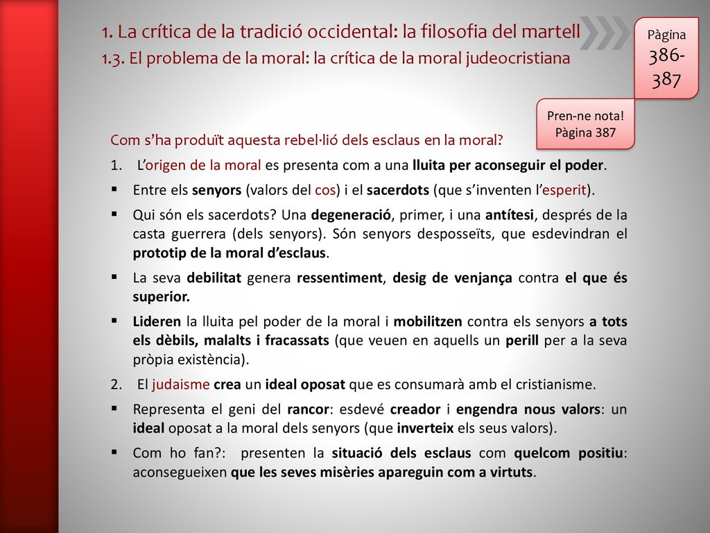 1. La crítica de la tradició occidental: la filosofia del martell