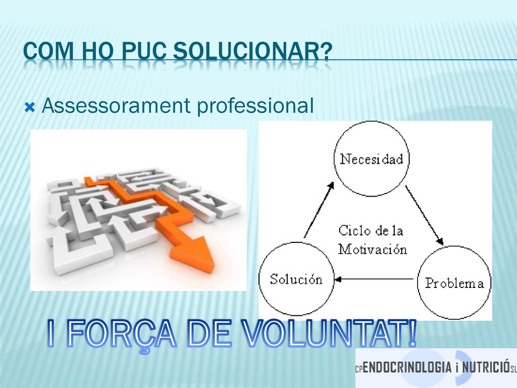 COM HO PUC SOLUCIONAR Assessorament professional I FORÇA DE VOLUNTAT!