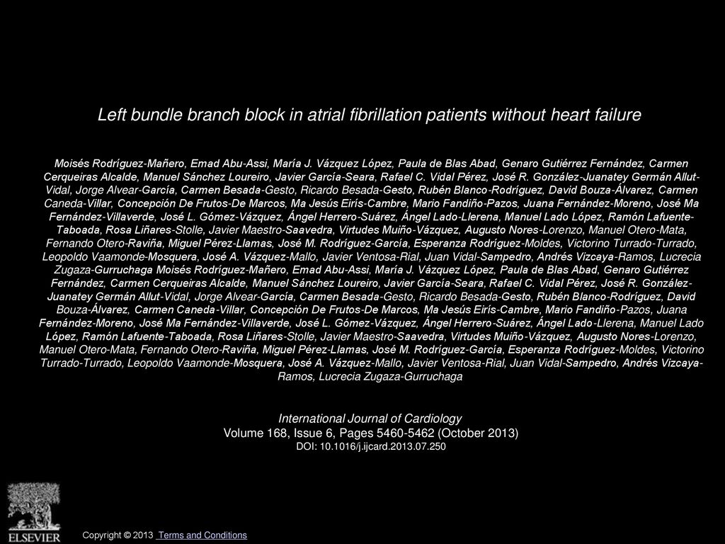 Left bundle branch block in atrial fibrillation patients without heart failure