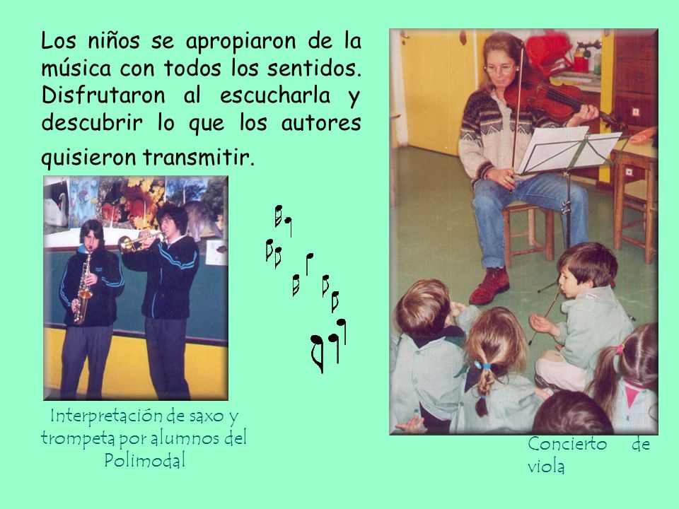 Interpretación de saxo y trompeta por alumnos del Polimodal