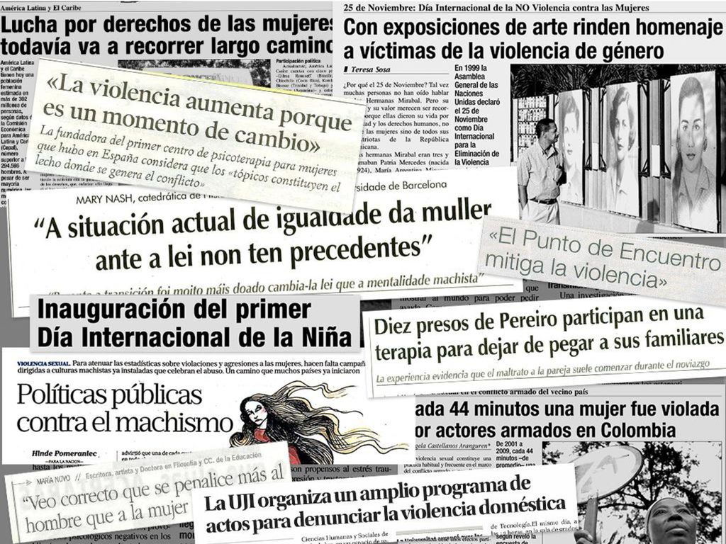 Portada/titular periodico (NO SENSACIONALISTA) que habla de la violencia contra la mujer como asunto de politica publica…