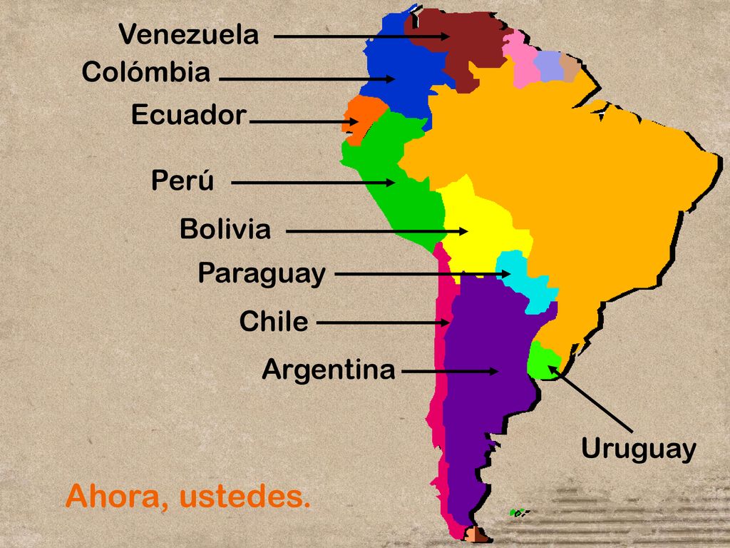 Ahora, ustedes. Venezuela Colómbia Ecuador Perú Bolivia Paraguay Chile