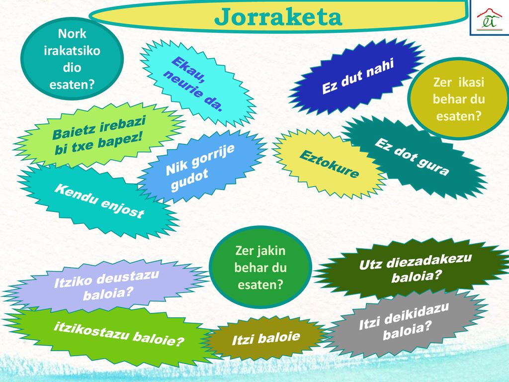 Jorraketa Nork irakatsiko dio esaten Zer ikasi behar du esaten