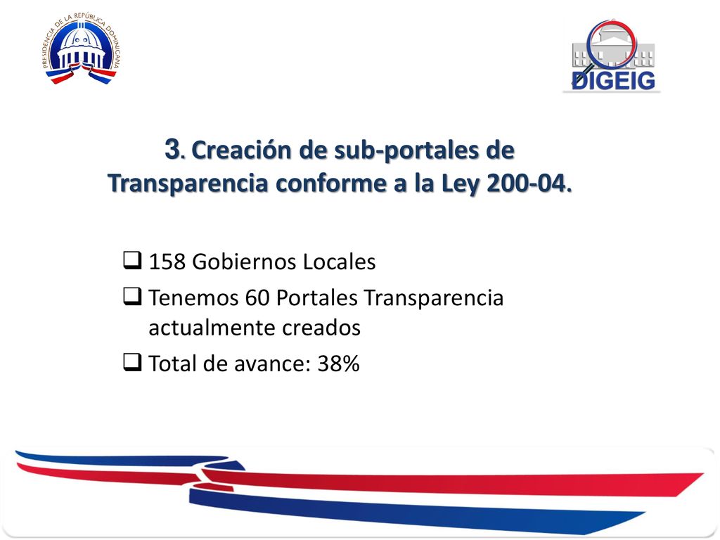 3. Creación de sub-portales de Transparencia conforme a la Ley