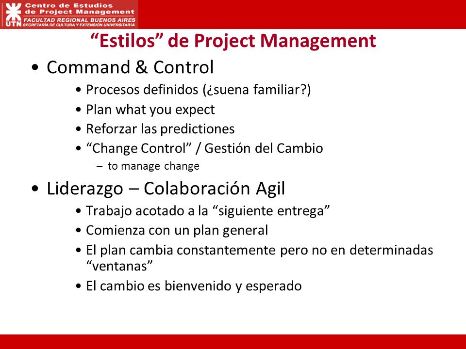 Estilos de Project Management