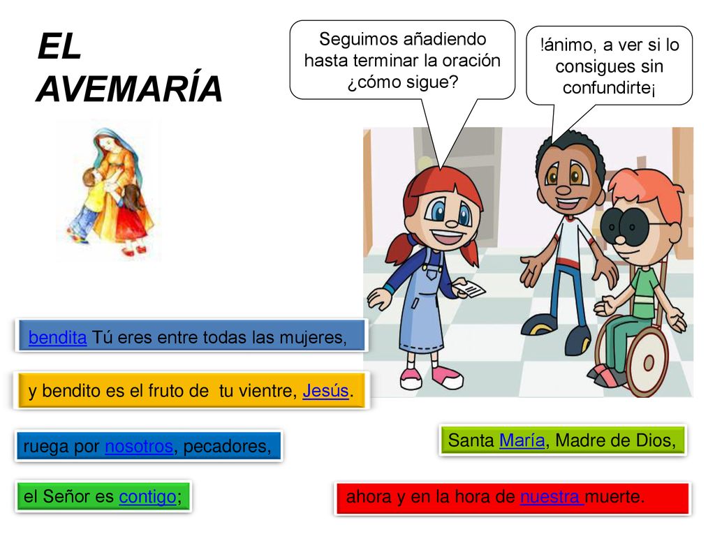 EL AVEMARÍA Seguimos añadiendo hasta terminar la oración ¿cómo sigue