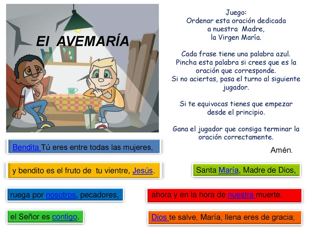 El AVEMARÍA Bendita Tú eres entre todas las mujeres, Amén.