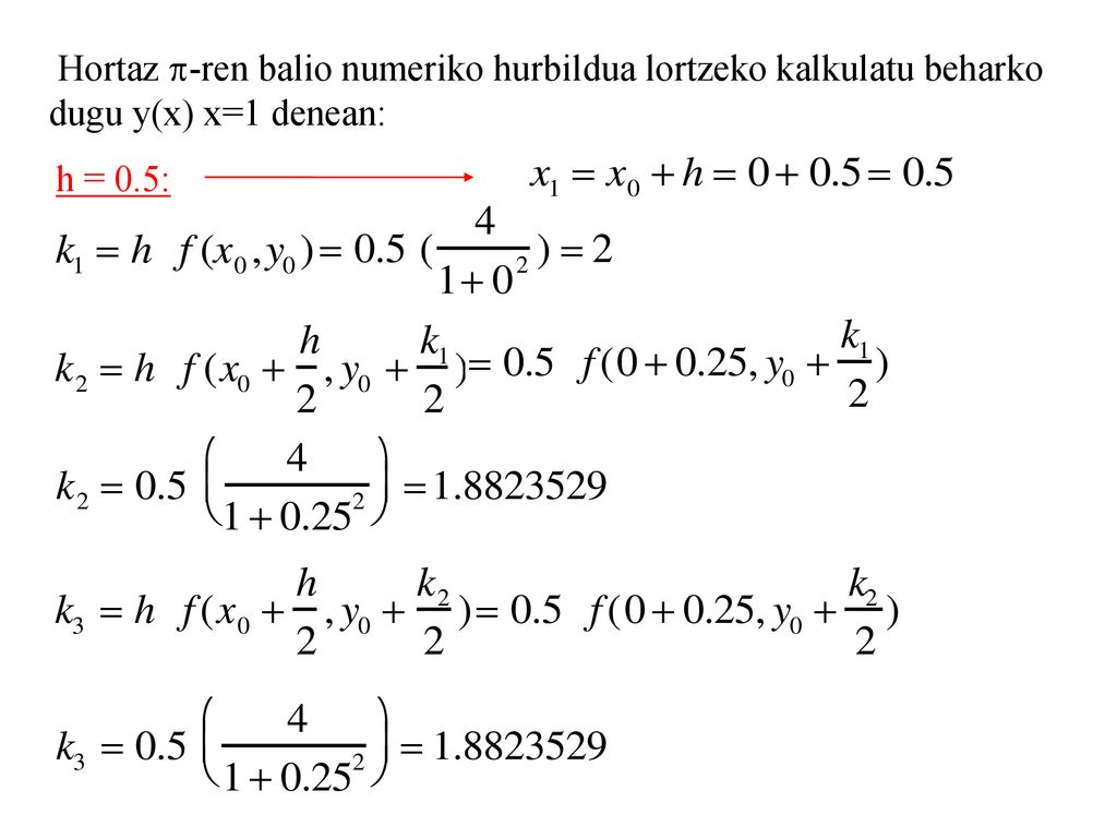 Hortaz p-ren balio numeriko hurbildua lortzeko kalkulatu beharko