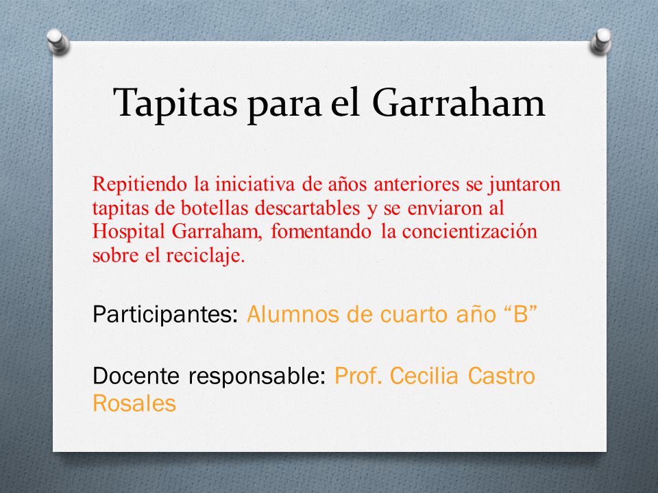 Tapitas para el Garraham