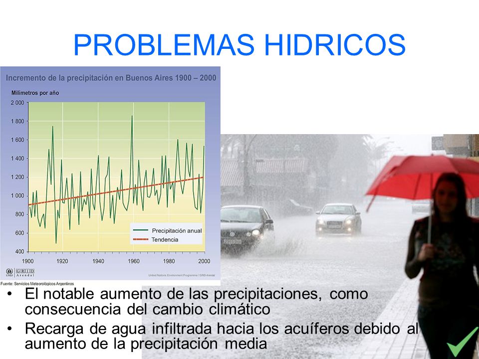 PROBLEMAS HIDRICOS El notable aumento de las precipitaciones, como consecuencia del cambio climático.