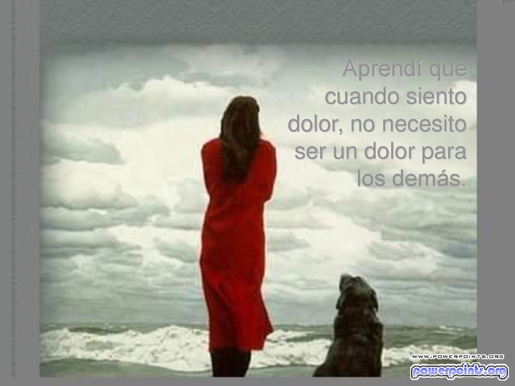 Aprendí que cuando siento dolor, no necesito ser un dolor para los demás.