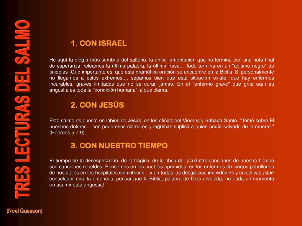 1. CON ISRAEL 2. CON JESÚS 3. CON NUESTRO TIEMPO