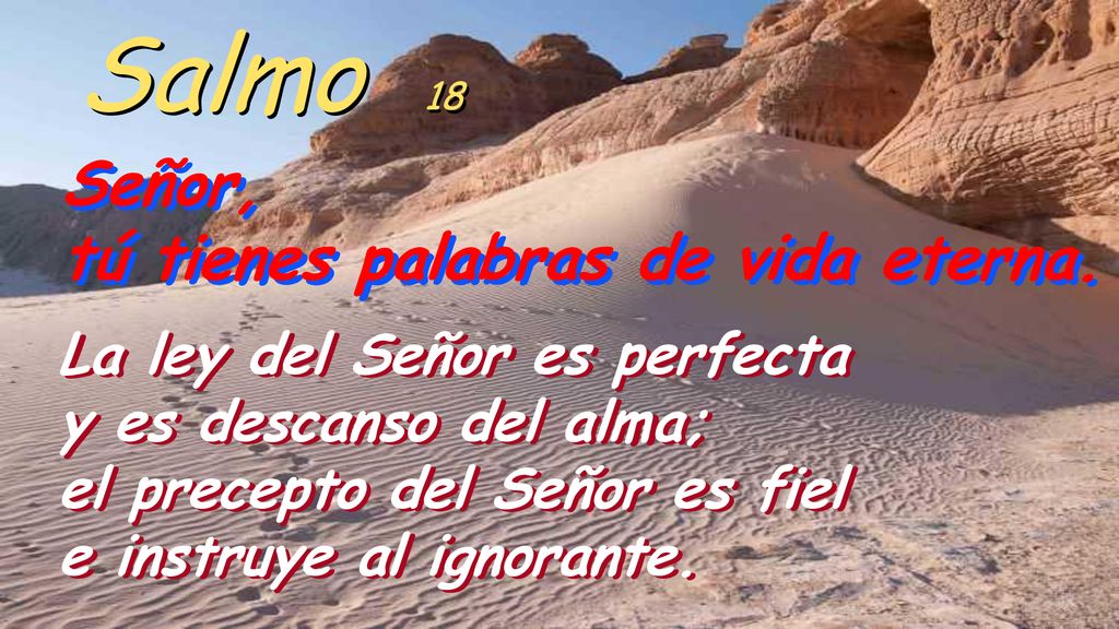 Salmo 18 Señor, tú tienes palabras de vida eterna.