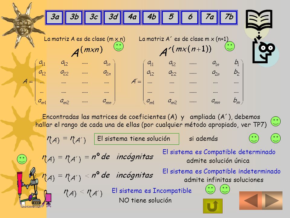 3a 3b. 3c. 3d. 4a. 4b a. 7b. La matriz A es de clase (m x n) La matriz A´ es de clase m x (n+1)