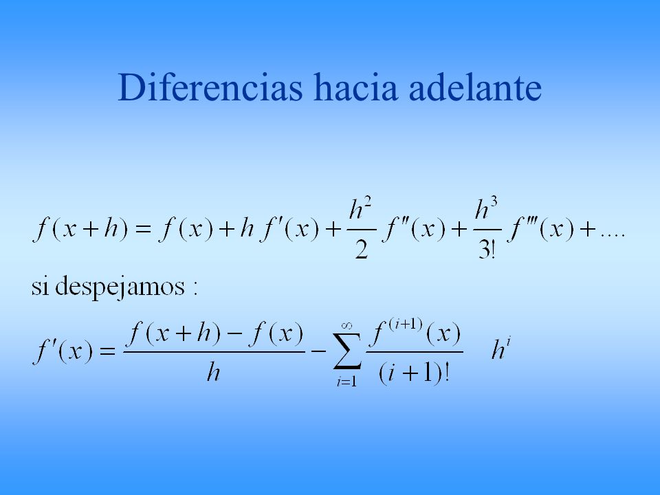 Diferencias hacia adelante