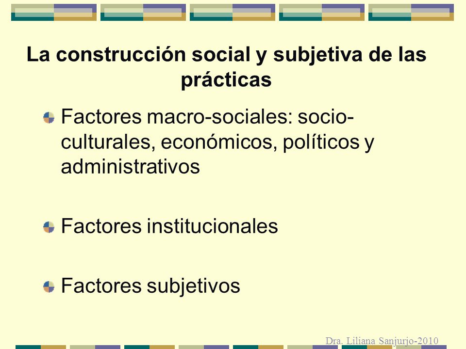 La construcción social y subjetiva de las prácticas