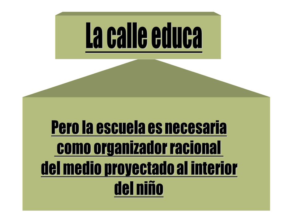 Pero la escuela es necesaria como organizador racional