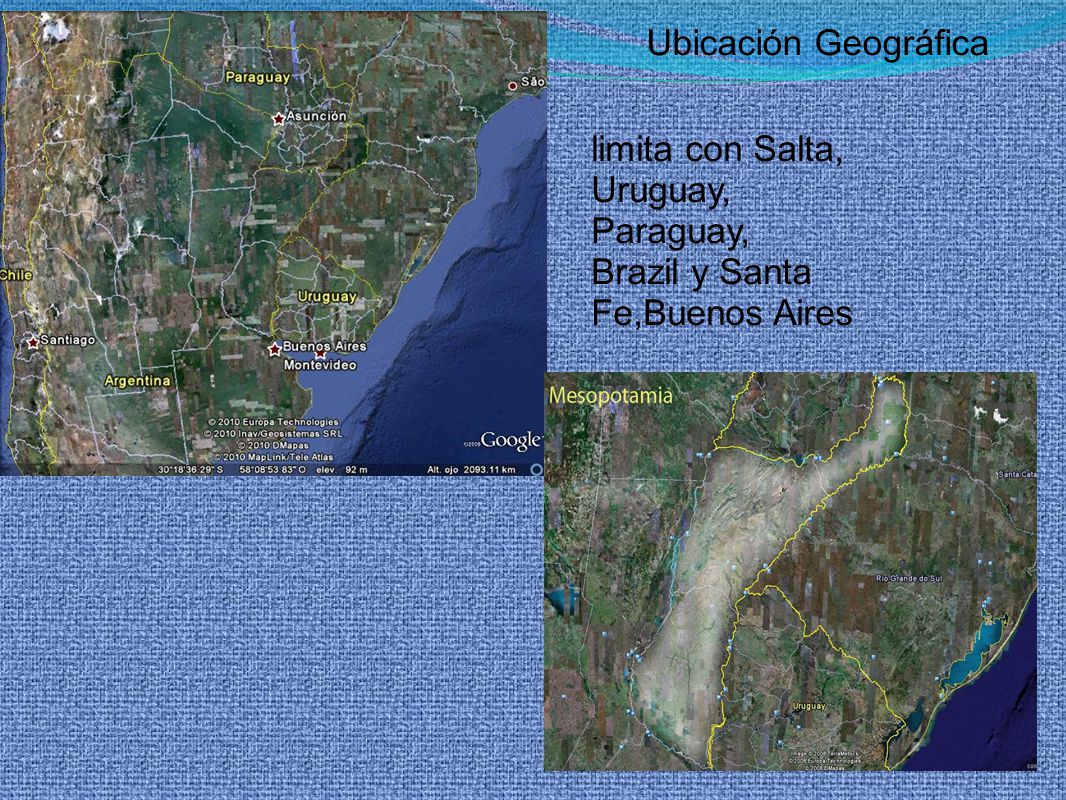 Ubicación Geográfica limita con Salta, Uruguay, Paraguay, Brazil y Santa Fe,Buenos Aires