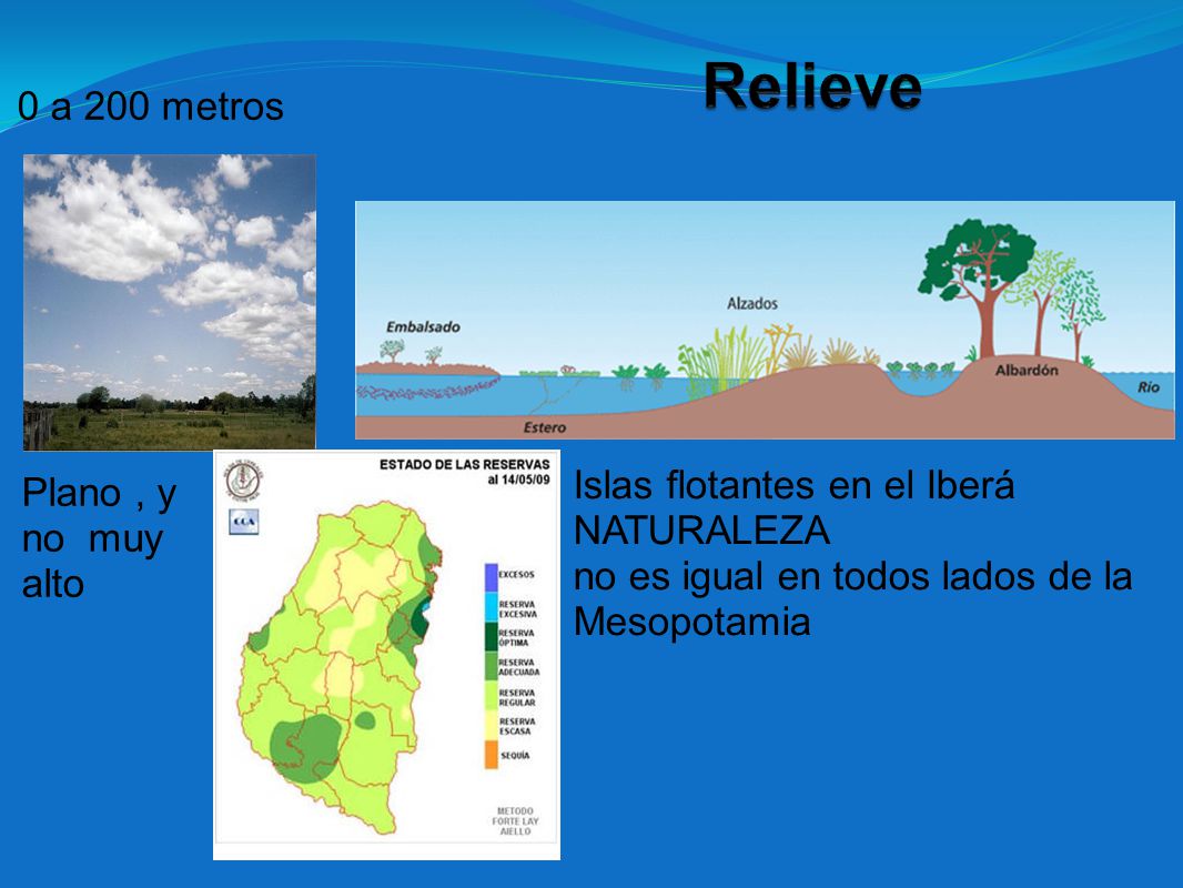 Relieve 0 a 200 metros Islas flotantes en el Iberá