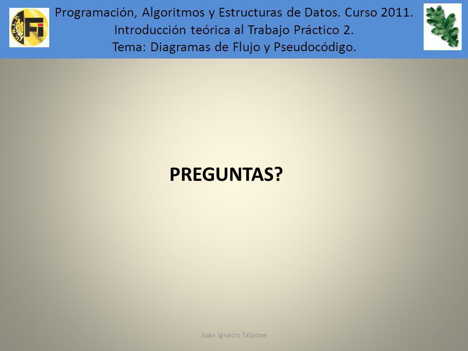Programación, Algoritmos y Estructuras de Datos. Curso 2011
