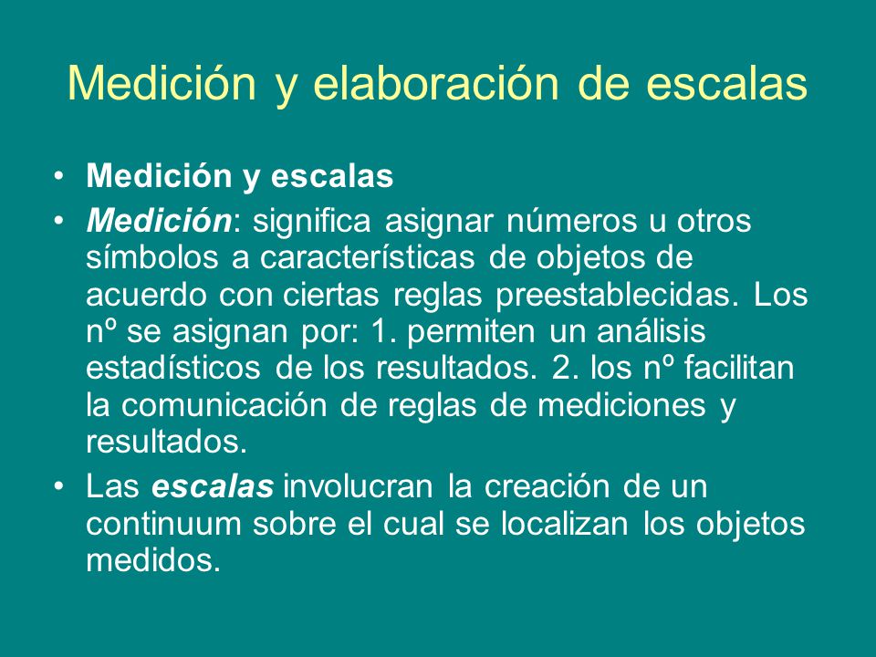Medición y elaboración de escalas