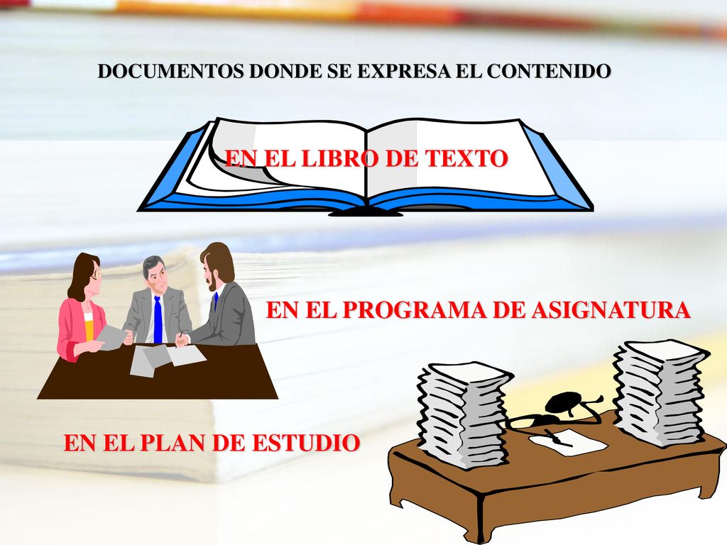 DOCUMENTOS DONDE SE EXPRESA EL CONTENIDO EN EL PROGRAMA DE ASIGNATURA