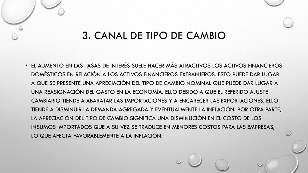 3. Canal de tipo de cambio