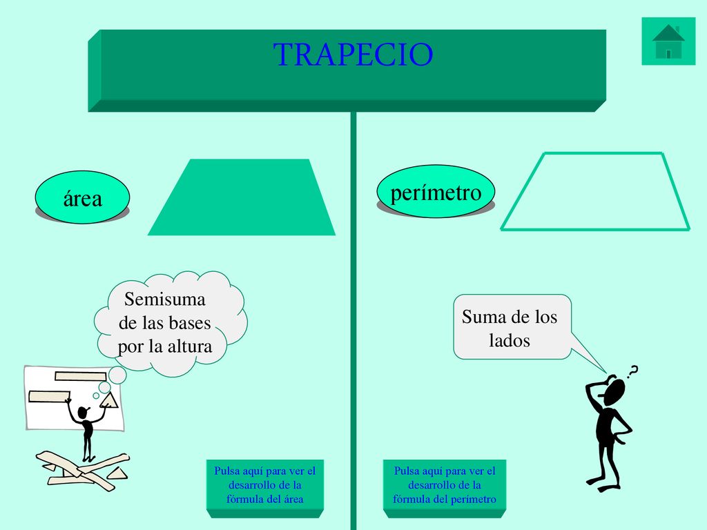 TRAPECIO perímetro área Semisuma de las bases por la altura