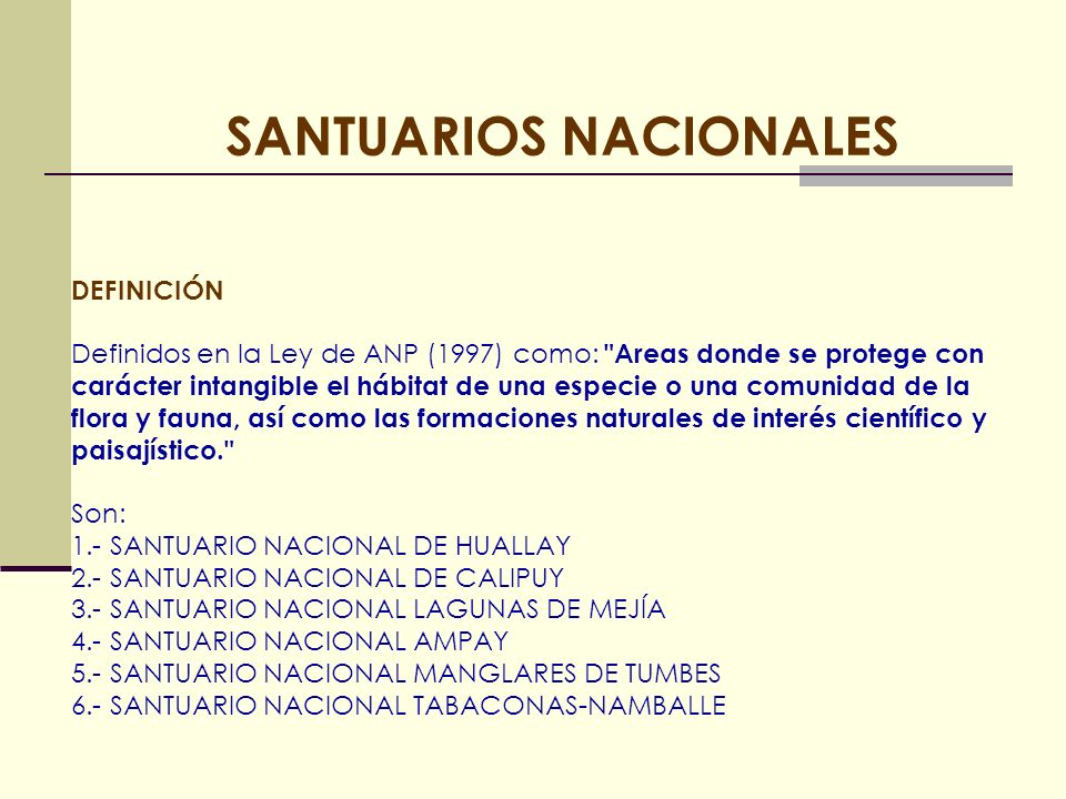 SANTUARIOS NACIONALES