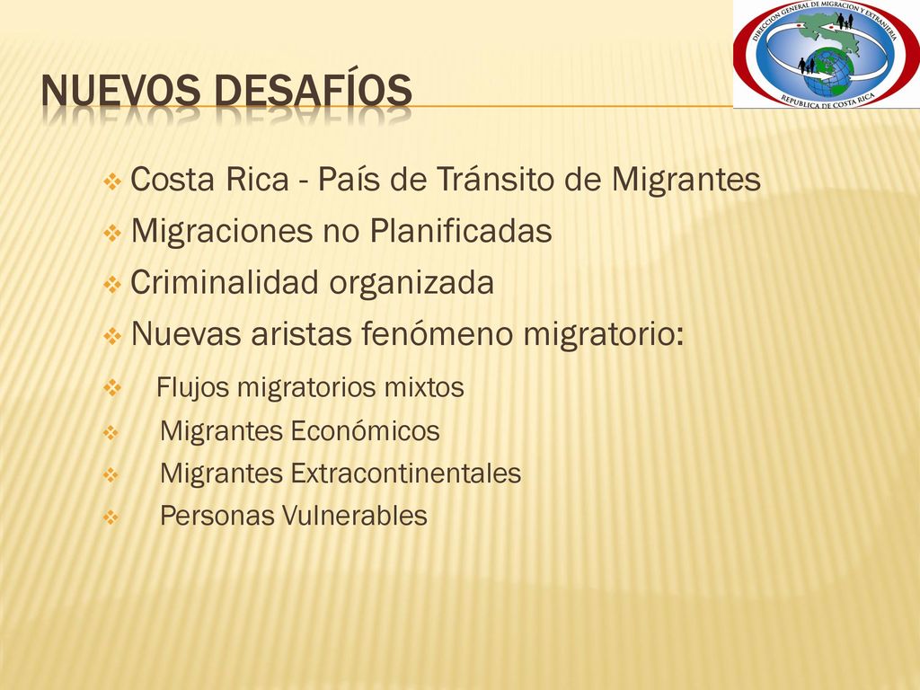 Nuevos desafíos Costa Rica - País de Tránsito de Migrantes