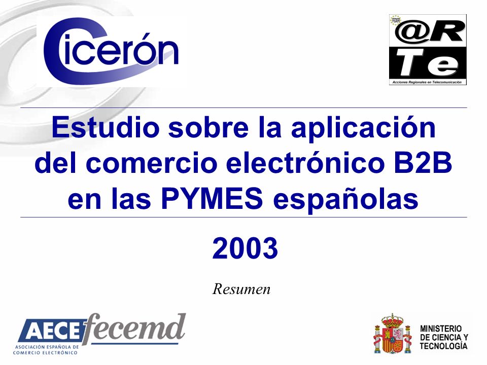 Estudio sobre la aplicación del comercio electrónico B2B en las PYMES españolas